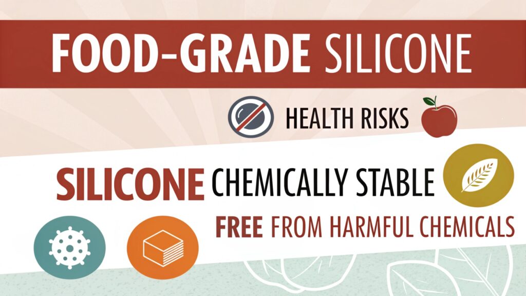 Infographic on food-grade silicone benefits.